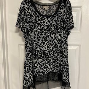 Women’s animal print dress barn, short sleeve shirt